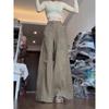 Women's American Retro Khaki Wide-Leg Flare Jeans - Spring/Autumn 2025 Collection, Loose Drape A-Line Floor-Length Pants