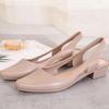 Neu Frauen Sandalen Slingback Casual Skidproof Strand Schuhe Für Weibliche Spitz Zehe Chunky Med Heels Flip-Flops