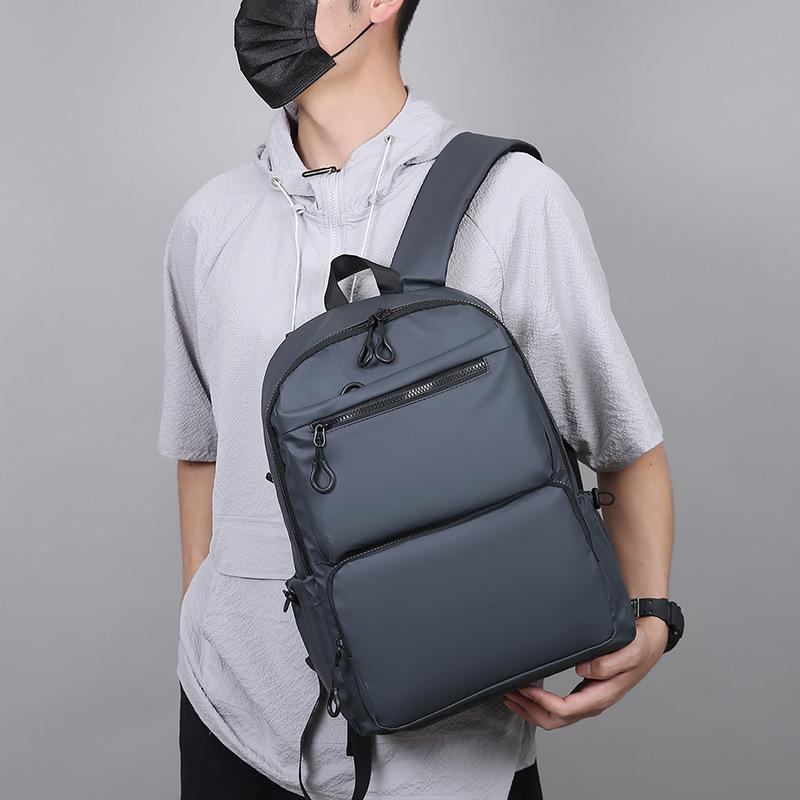 Men's Backpack Casual Travel Computer Bag Korean Fashion Trend Student Schoolbag Solid Color Backpack