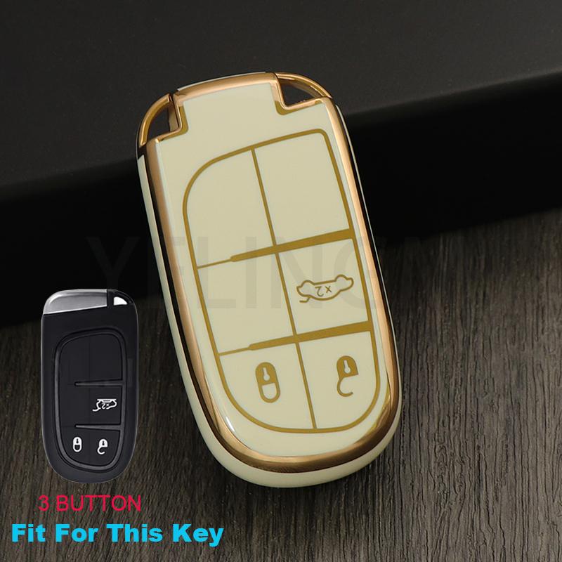 3/5 Tasten Schale Fob TPU Auto Smart Schlüssel Etui Abdeckung Für Jeep Renegade Frand Cherokee Dodge Journey Charger Chrysler 200 300 300