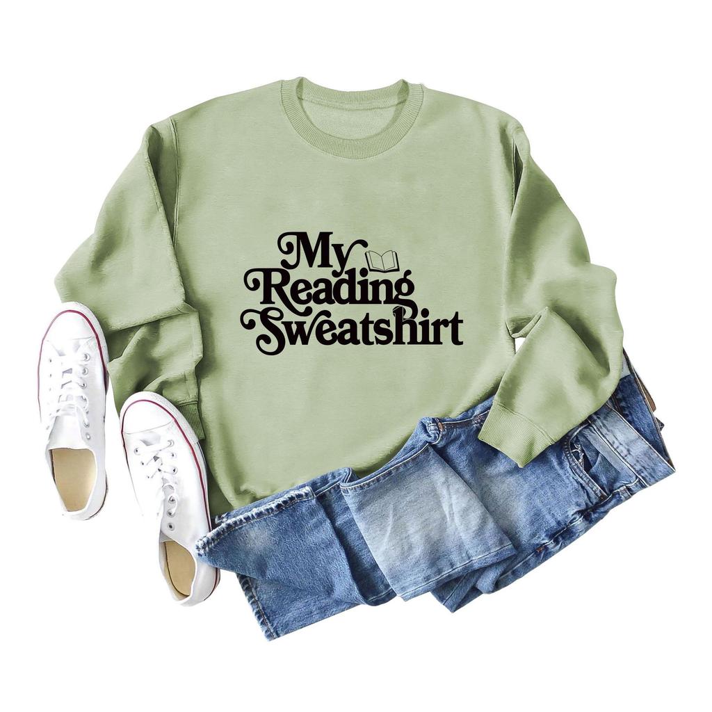 Cross-Border European & American Fashion Casual Letter Print Round Neck Sweatshirt