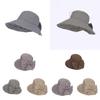 Uv Protection Flannel Ladies Cap With Wide Brim For Sun Sunshade Sunhat Summer