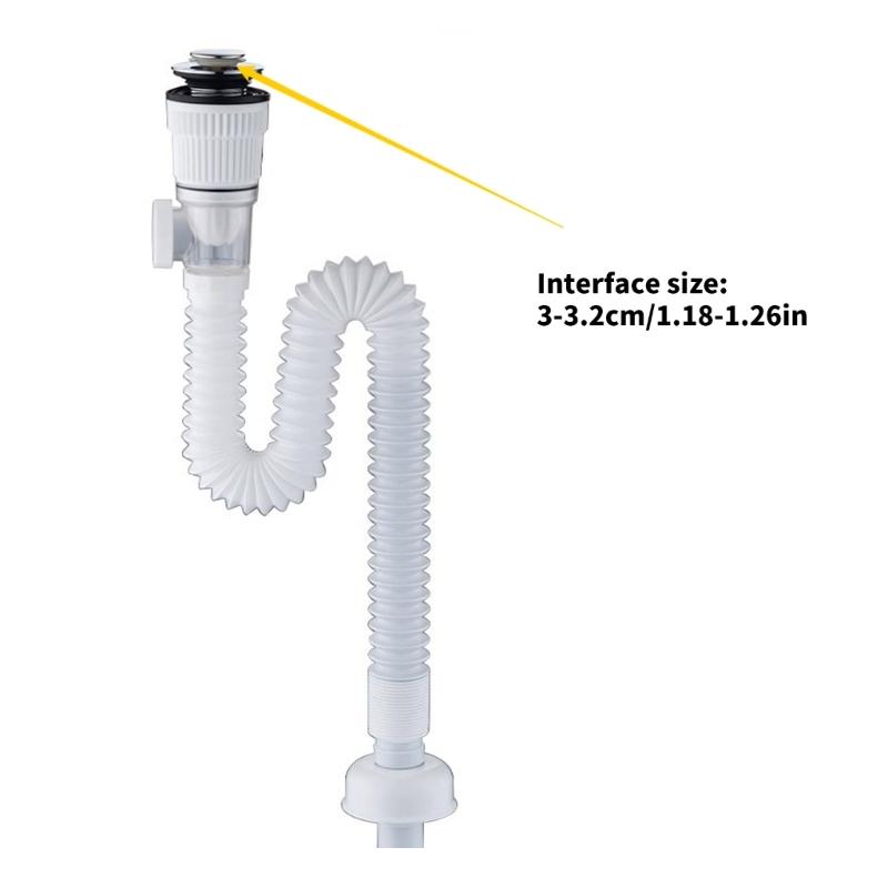 Lavandino Scarico Lavabo Idraulico Tubo di Scarico Flessibile Universale Tubo Flessibile per Scarico Lavandino Sifone Lavandino Filtro Lavandino Tubo di Scarico