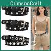 Style Belt Punk With Metal Whole Strip With Hole Design For Womens Casual