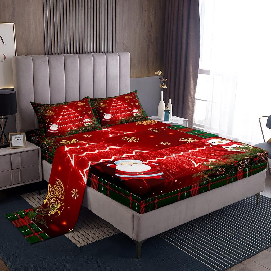 Weihnachtsmotiv Matratze Vier-teiliges Bettwäscheset Schlafzimmer Wohnheim Bettwäsche Dekoration