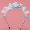 Lovely Sweet Hairband Anime Maid Cosplay Headband Lolita Ruffled Lace Headwear Handmade Satin Bowknot Hair Accessory