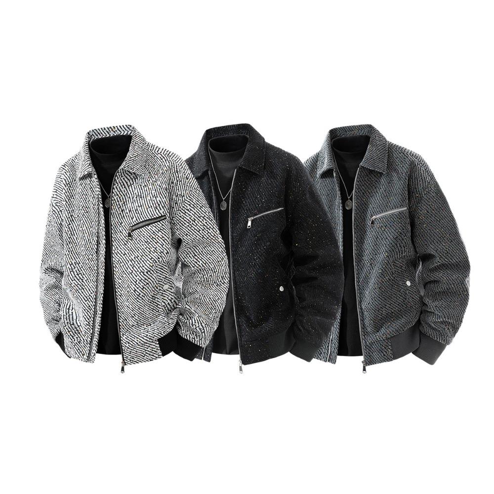 Autumn and Winter Vintage Workwear Coat for Men Lapel Collar Black Starry Youth Trendy Fashion Versatile High-quality Jacket