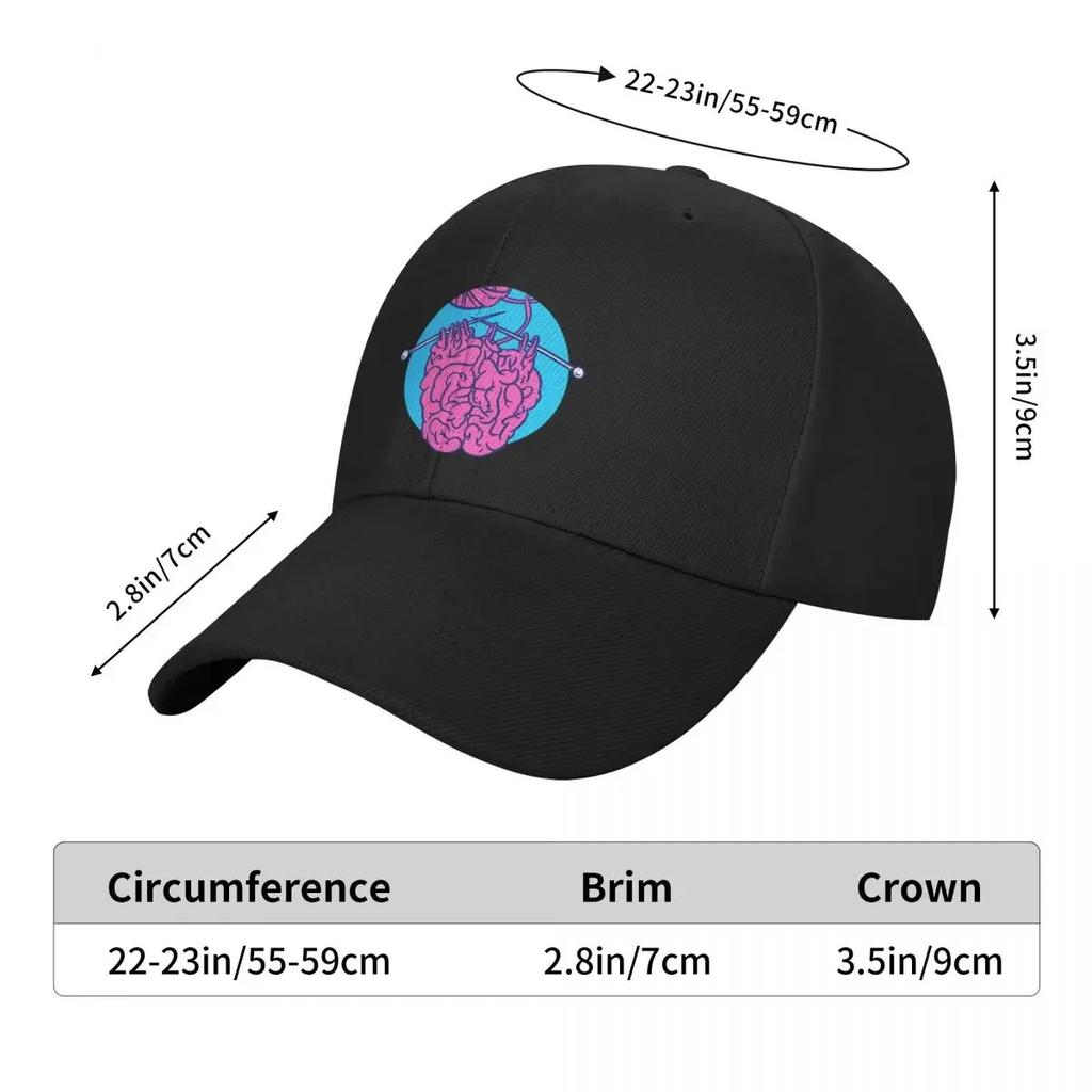 Knitting a Brain Baseball Cap Golf Wear Cute Military Cap Unisex Hat Baseball Cap Unisex Golf Wear Women's