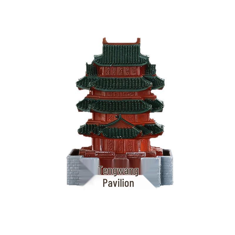 Tengwang-Pavillon 3D Leuchtender Harzmagnet - Chinesisches Antikes Architektur Souvenir.