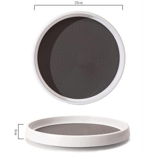 YMJOGGUE Spice Storage Tray, Kitchen Storage, Spice Rack, Refrigerator Rotating Stand, 360-Degree Rotating Storage, Spice Rack, Spice/Fruit/Drink/Cosm