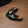 Krazing Pot Sheepskin Round Toe Med Heels Slip on Spring Autumn Shoes Big Size 41 Lace Up Mixed Color Oxford Women Pumps