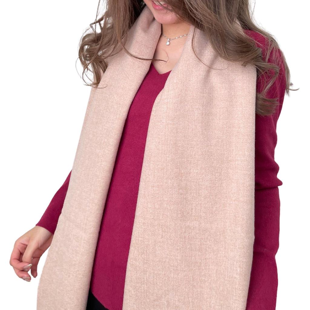 16 Colors SHINKA Cashmere Blend Fluffy Plain Solid Cashmere Touch Available Stole/Scarf, Large, Fringed, Cashmere, Women's, Simple, Winter,