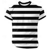 Lässiges gestreiftes Kurzarm-T-Shirt Unisex Schwarz Weiß Blau Farben Streifen-Design Klassische T-Shirts Mode Streetwear Sport-T-Shirts