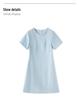 Diamond-Embellished Waist-Defining Linen Blend Dress - French Chic Women's Summer Style
