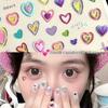 1/3Sheets Colorful Dopamine Jelly Scrapbook Stickers 3D Decal Cute Heart Pattern For Diy Journal Kawaii Nail Decals For Girls