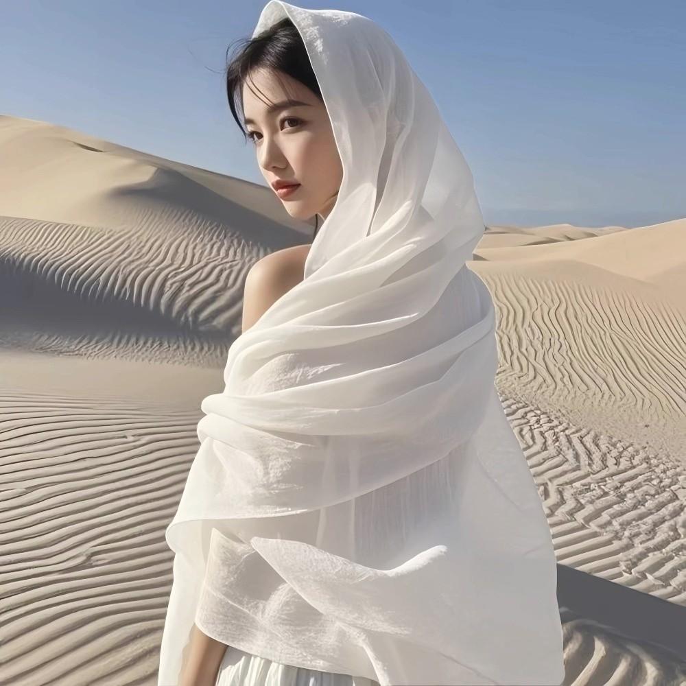 Sun Protection Female Beach Shawl Pure Color Plus Size Hijab Fashion Women Plain Scarf
