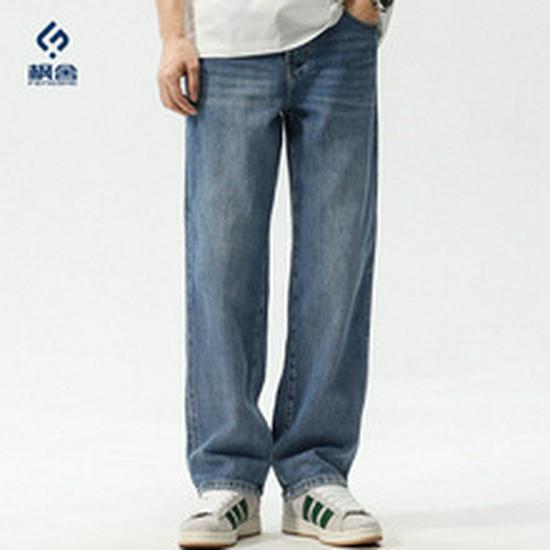 Fengshe Men's Jeans - Autumn 2025 Trendy Loose Straight Fit Casual Pants