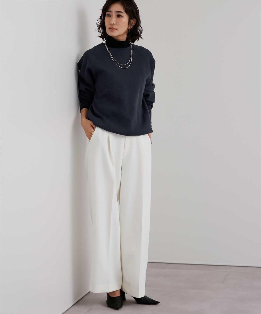 Yours BYXU0932 Size L Women's Sweat-Like Knit, Navy,