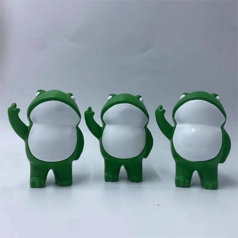 3Pcs Set Resin Handicrafts for Small Frogs, Outdoor Courtyard Pranks, Funny Frogs, Home Decor Ornaments