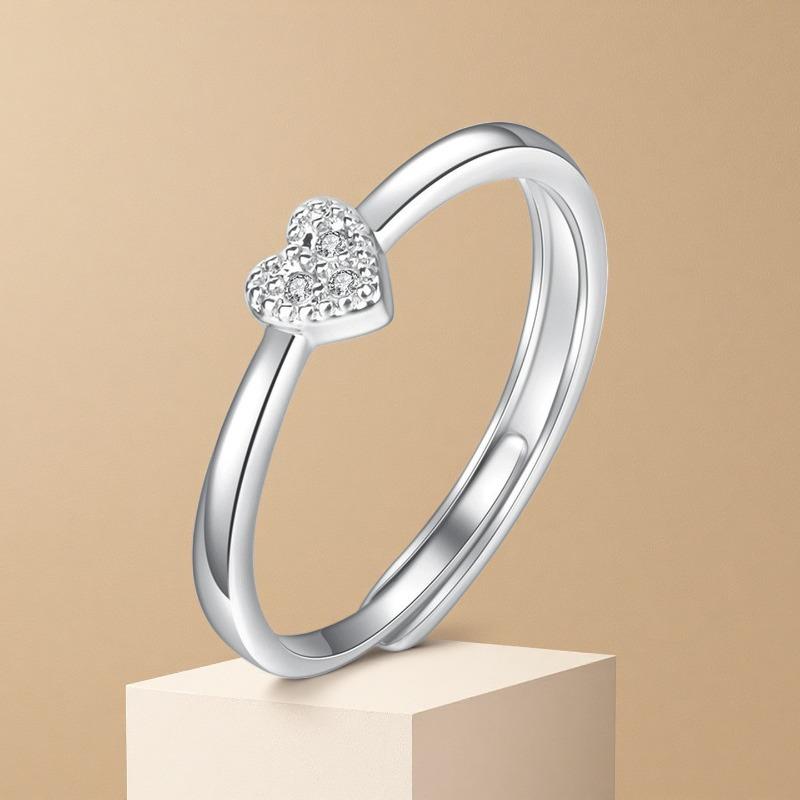 Copper Ring Classics Heart Zircon For Women Wedding Engagement Jewelry Accessories Fashion High Quality Gift