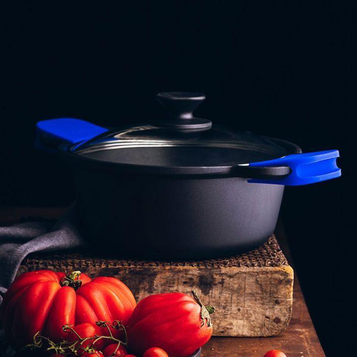 MONIX Solid+ | Faitout Haut 24 Cm, Fonte D'Aluminium Avec Antiadhésif Innovations Sans PFOA, Compatible Toutes Sources De Chaleur