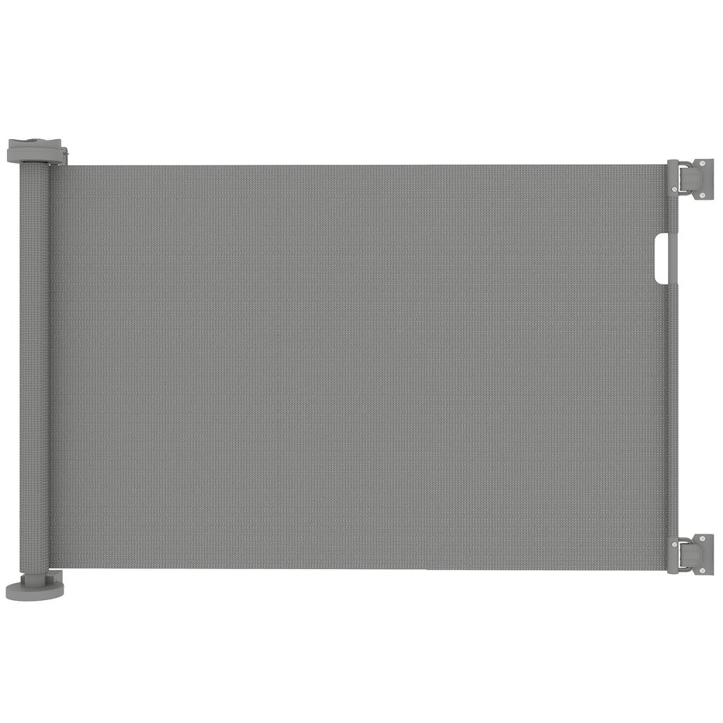 Stair Safety Gate Extendable 0-136cm 87 cm High Door Safety Gate for Pets 142 x 10 x 87 cm Grey
