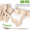 100PCS Disposable Wooden Spoon Mini Tasting Spoon Bulk Party Ice Cream Yogurt Wedding Dessert Tableware Honey Spoon Kitchen
