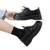Genuine leather British style small leather shoes 2025 new black versatile work single shoes lace-up platform loafers