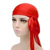 Unisex Adult Satin Long Tail Doo Rag Durag Bandanas Cap Pirate Hat Turban Men Hip Hop Headband Biker Headwrap Women Headwear
