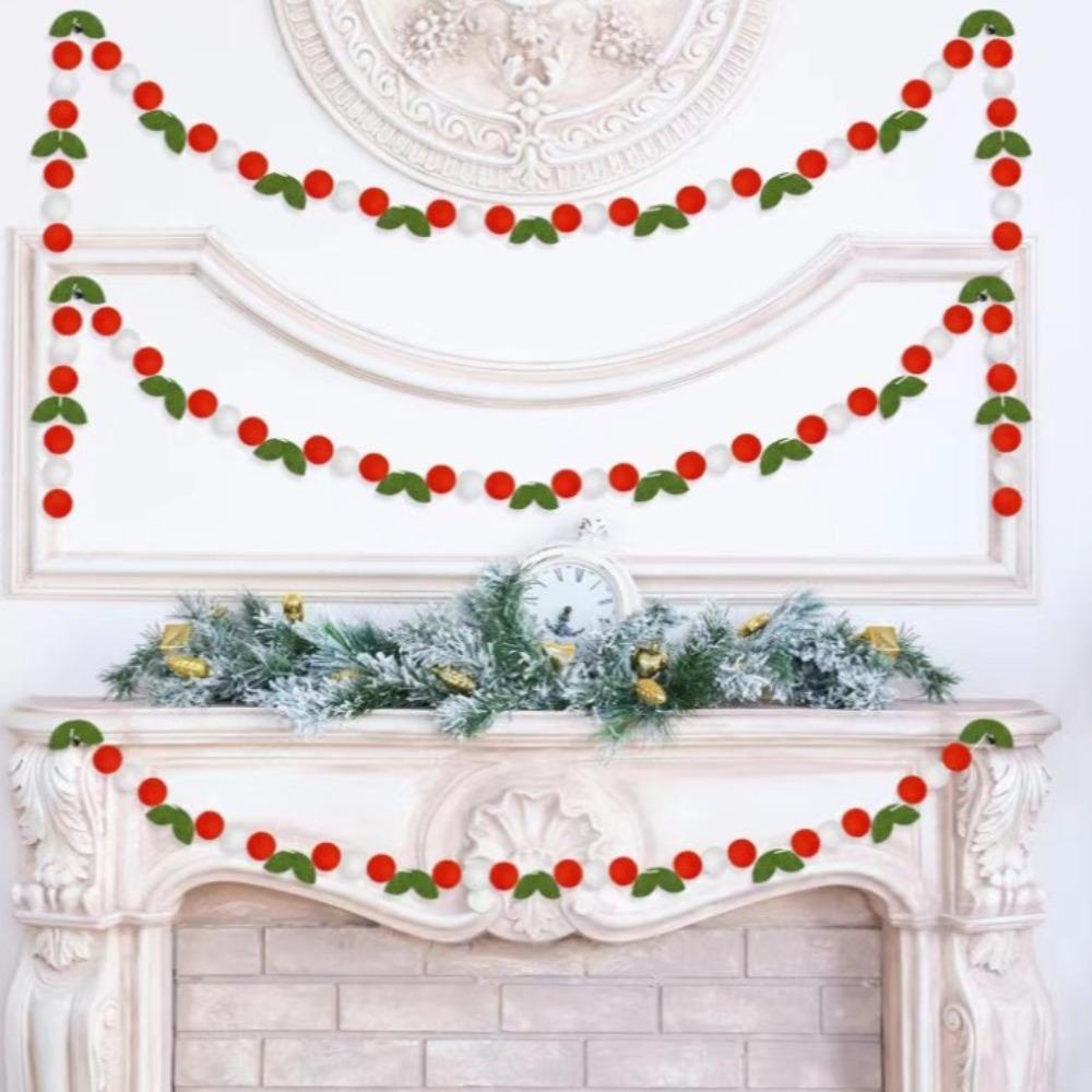 New Year Gift Crafts Christmas Hanging Party Supplies DIY Felt Ball Garland Toy Wall Hanging Room