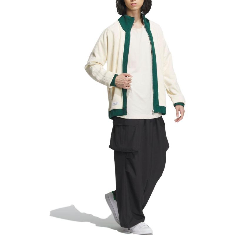 adidas Originals X Notitle Collaboration FW23 Spliced Contrast Zip-Up Stand Collar Jacket Unisex Jacket White IN1087