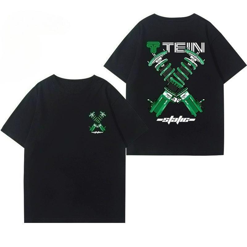 2025 New Men's and Women's TEIN Shock Absorber Modified Car Creative T-shirt Casual Motorcycle Friends Club Short-sleeved Top