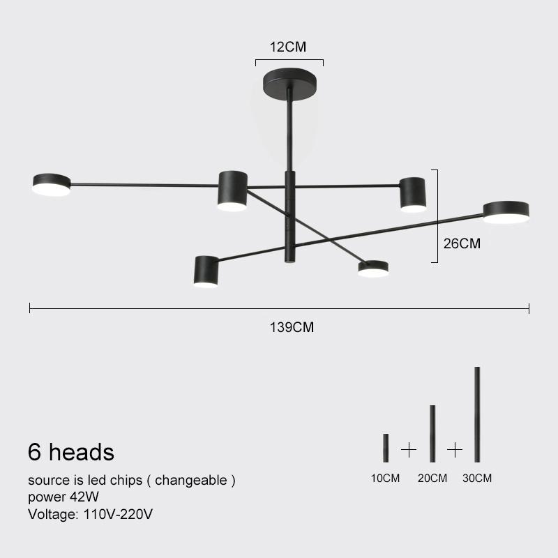 Modern Led Chandelier Lighting Fixture For Living Room Gold Black Art Restaurant Hanging Lamp Bedroom Home Lustres Suspension