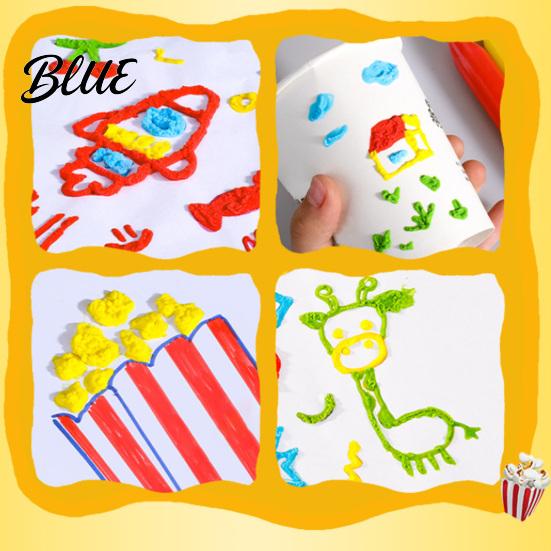 Puffy Texture Art Craft Materials Pens 3D Colors Popcorn Pens 6 Relief Pen for School