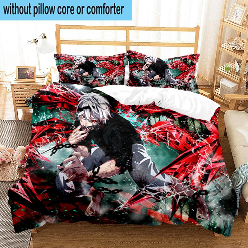 3PCS Tokyo anime Artwork 3pcs Bedding,Including 3PCS Duvet Cover And 2pcs Pillowcases Perfect for Christmas,Ideal for Bedroom, Dormitory