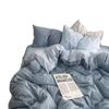 Ins Wind Bed Four-piece Set Washed Cotton Bed Sheet Quilt Cover Household Quilt Cover Single Student Dormitory Bed Three-piece Set