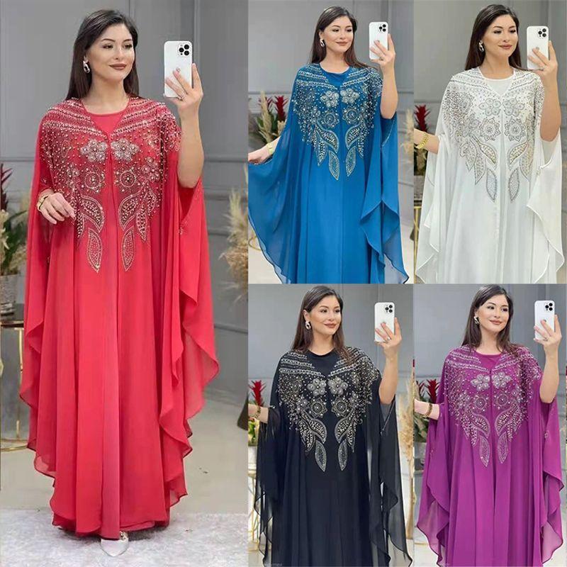 Indonesia Middle East Amazon Robe Europe and America Cross Border Length Dress New Arrival Gown Plus Size Sequin Embroider Dress