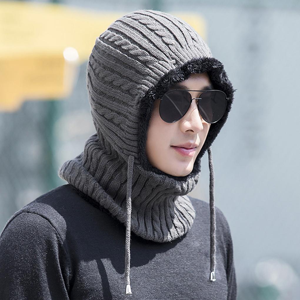 Winter cold weather gear: neck warmer, fur hat, hooded neck balaclava