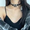 Women Men Cool Punk Choker Necklaces Bracelet Gothic Butterfly Pendant Biker Choker PU Leather Collar Sexy Jewelry Gift