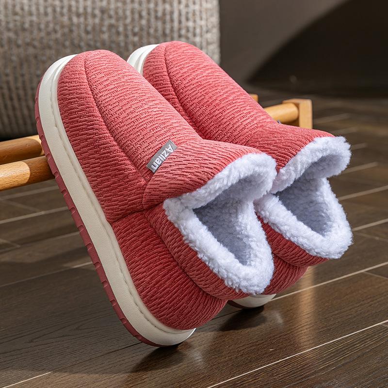 Warm Plush Anti-slip Home Shoes, Cotton Slippers
