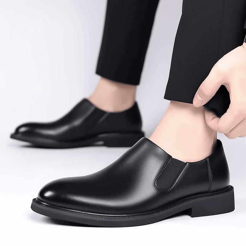 Men's Casual Leather Shoes Luxury Cowhide Leather Shoe Classic Business Dress Shoes Slip-On Loafers Oxford Office Shoe Man Shoes