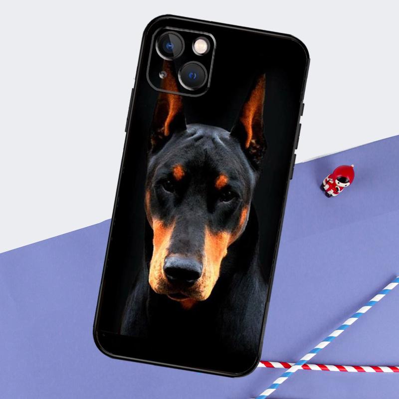 Doberman Pinscher Dog Phone Case For iPhone 16 15 Pro Max 12 13 Mini 11 14 Pro Max XR 16 15 Plus 16e Cover Coque