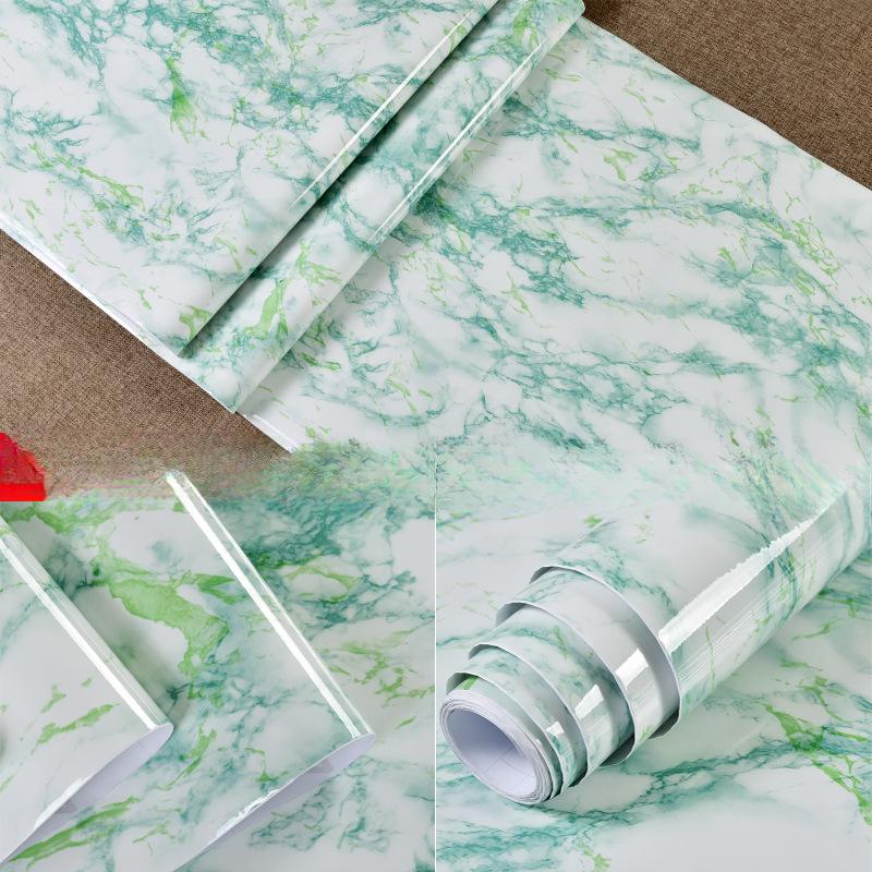 Marble Kitchen Oil-Proof Film Stove Waterproof Moisture-Proof Self-Adhesive Wallpaper Countertop Cabinet Renovation Tile Sticker