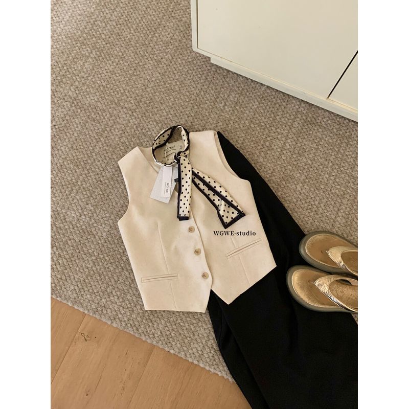 

Элегантное ретро бандажное платье во французском стиле с V-образным вырезом, костюмный жилет, женский летний элегантный облегающий модный жилет, короткий топ Apricot S