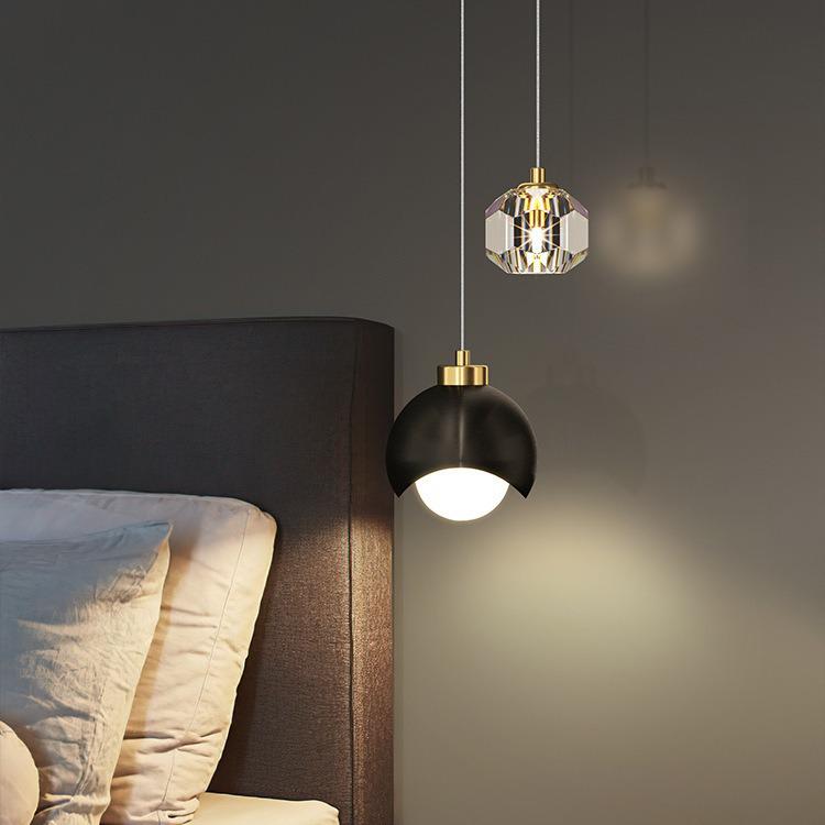 Luxury Crystal Bedside Hanging Lamp: Modern High-End Design for Bedroom or TV Wall