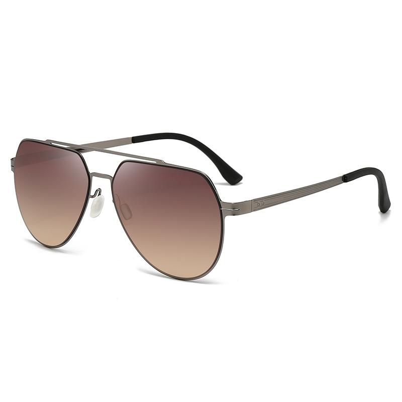 New ultra-light men's double beam sunglasses, high-end driving fishing sunglasses, fashionable double beam toad sunglasses