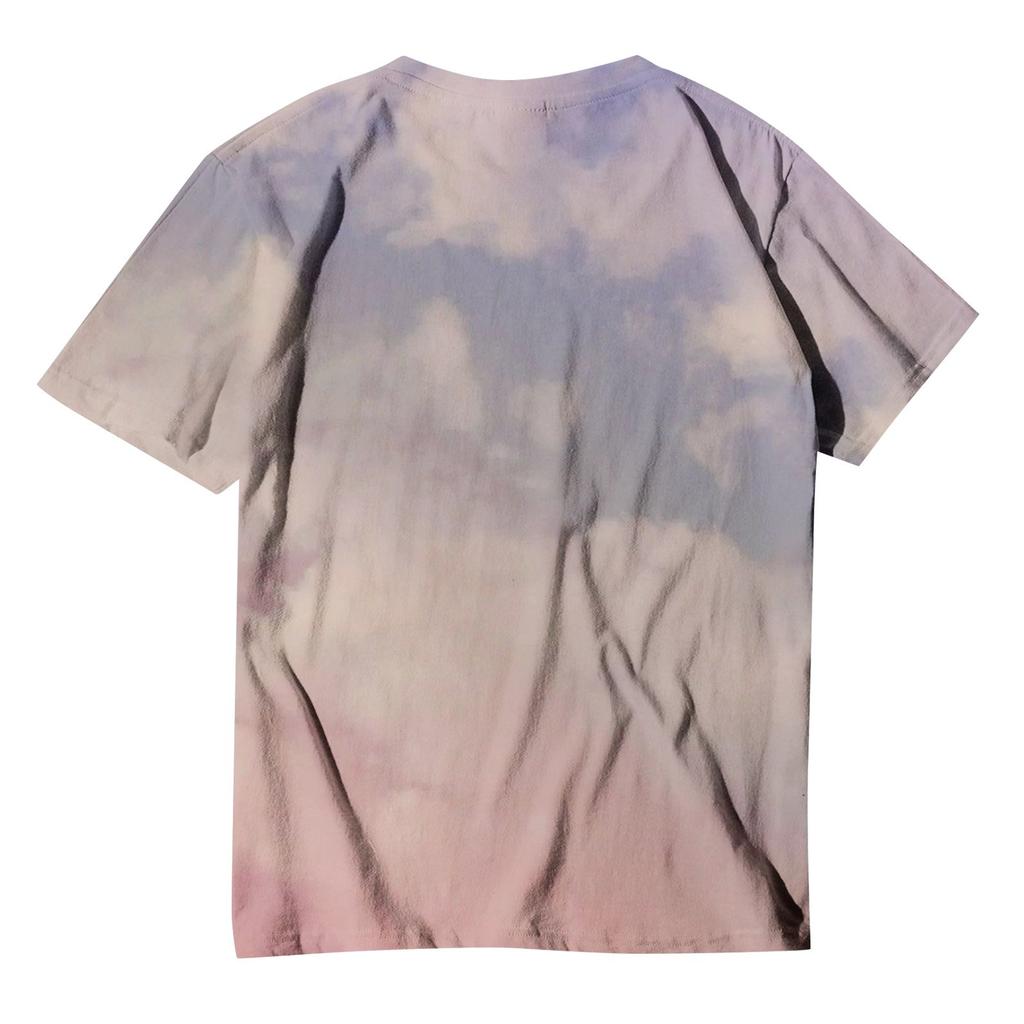 Men's And Women's Casual Loose Printed T-shirt With Round Neck Pullover Short Sleeved Top