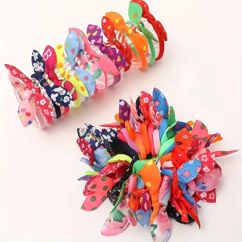 Rabbit Ears Bow Hair Tie: Cute and Durable Elastic Hair Accessory for Girls