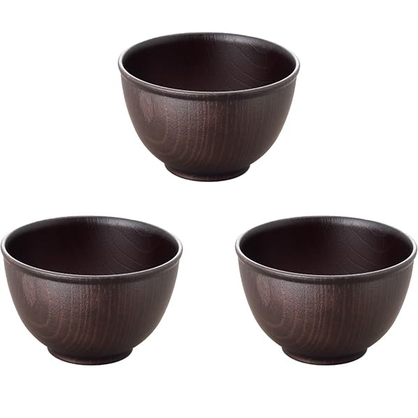 

Showa Soup Yamanaka Microwave and Dishwasher Wood Grain Bowls of Bowls, Bowls, Lacquer, Safe, (Set 3)