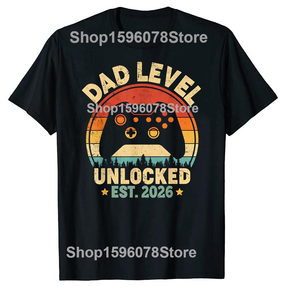 Funny Dad To Be 2026 Loading New Dad Est 2026 Daddy To Be TShirt Summer Men T Shirts Cotton Short Sleeve Oversized Tops